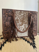 Tooled Cowhide Briefcase Handbag