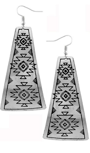 Etched Silver Earrings