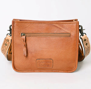 Sunflower Tooled Fringe Crossbody Bag