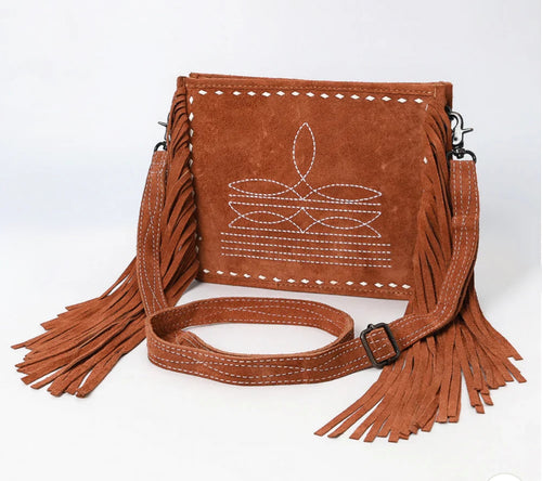 Dark TanBoot Stitch Crossbody Bag