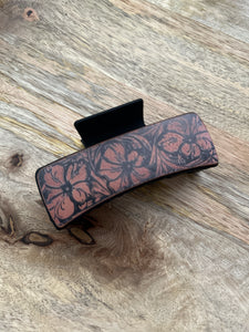 Floral Tooled Hair Clip