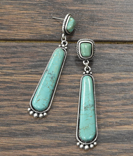 Turquoise Stud Stone Earrings