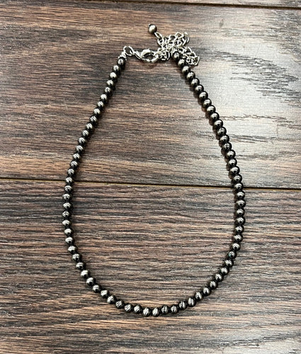 Single Silver Navajo Pearl Necklace