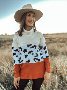 Lola Apricot Print Sweater