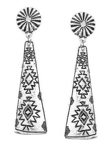 Silver Etched Earring
