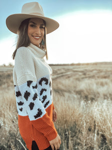 Lola Apricot Print Sweater