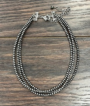 Three Strand Beaded Necklace